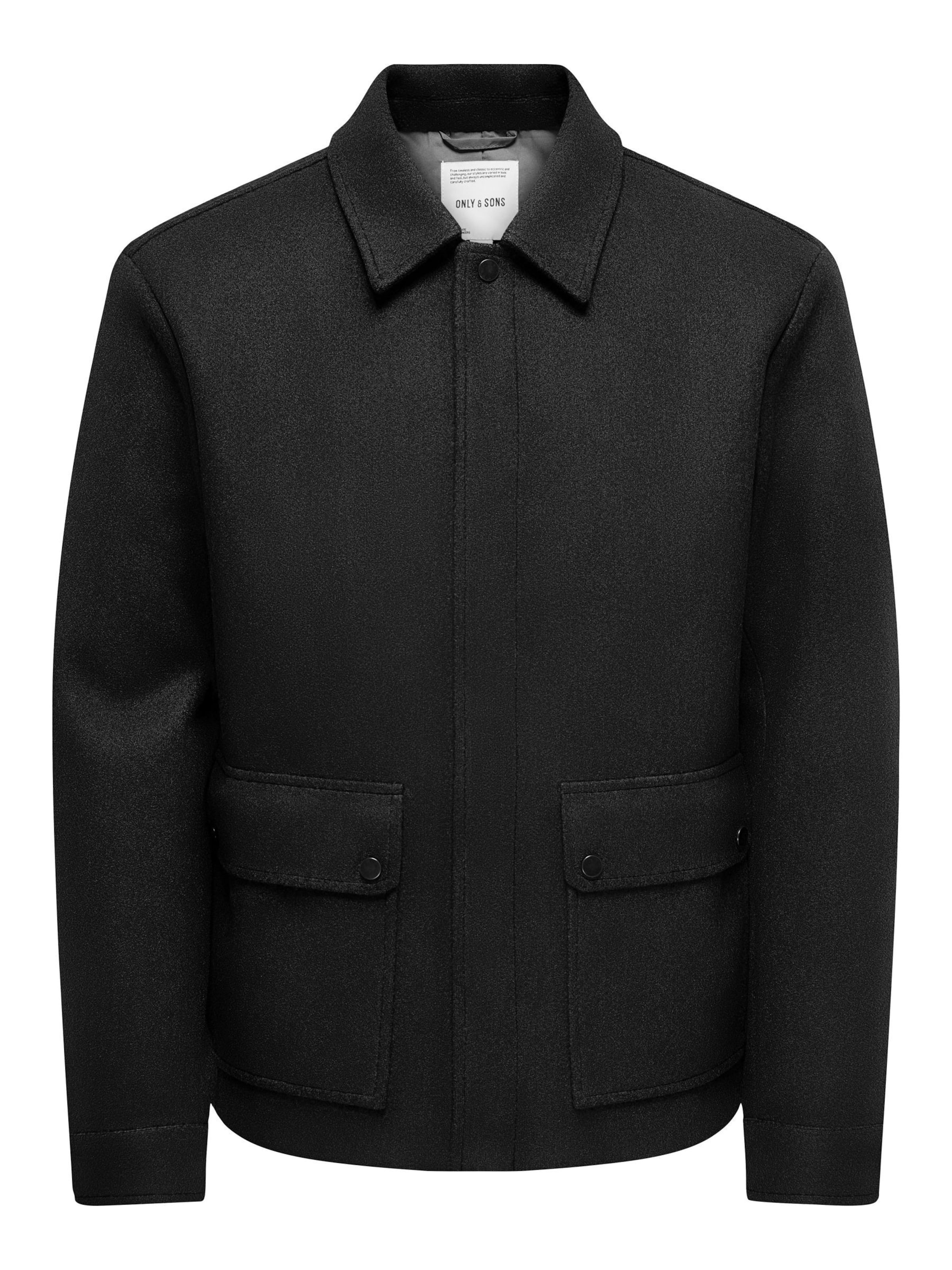 Only & Sons Übergangsjacke 'CONNOR' in Schwarz: Vorderseite