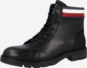 TOMMY HILFIGER Lace-Up Boots in Black: front