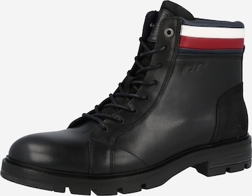 TOMMY HILFIGER Lace-up boots in Black: front