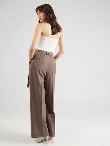 InWear Wide leg Pleat-Front Pants 'Naxa' in Brown