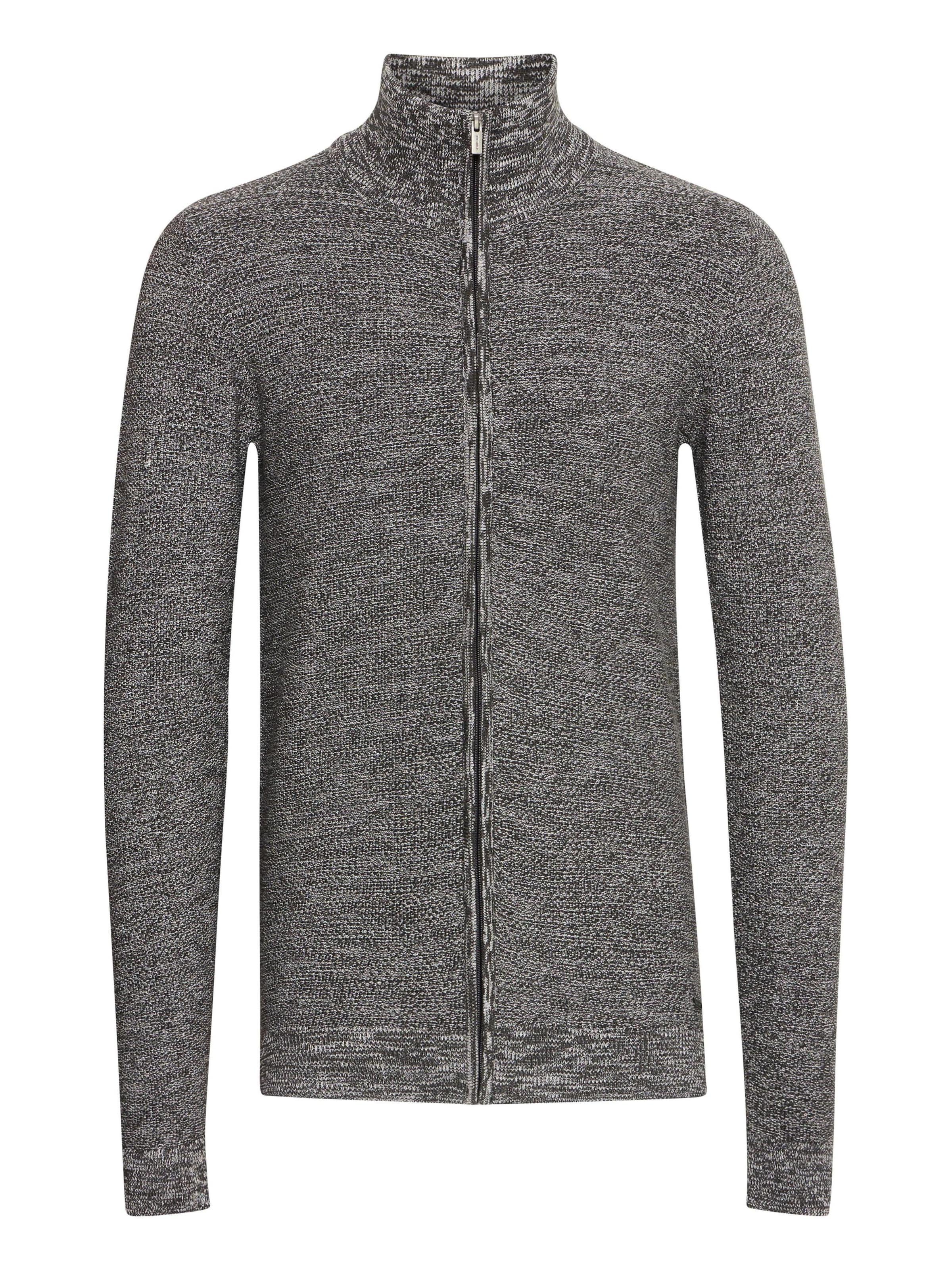 INDICODE JEANS Strickjacke ' Jadan ' in Grau: Vorderseite