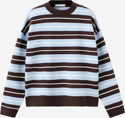 MANGO Široki pulover 'LOTUINA' u svijetloplava / tamno smeđa / bijela, Pregled proizvoda