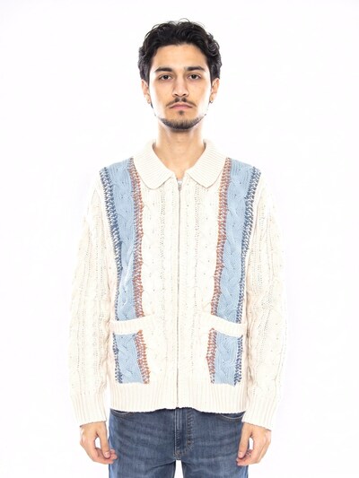 Obey Pullover 'Ezra Zip Up Cardigan White'‌‌‌‌‌‌‌ in S in weiß, Produktansicht