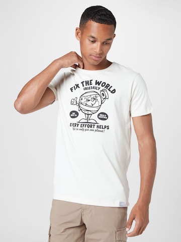 Tricou 'Fix The World' de la Iriedaily pe alb: față