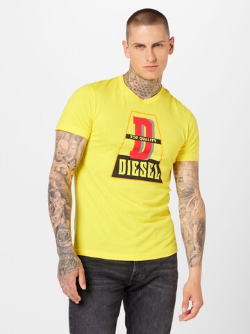 T-Shirt DIESEL en jaune : devant