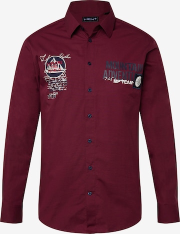Men Plus Overhemd in Rood: voorkant
