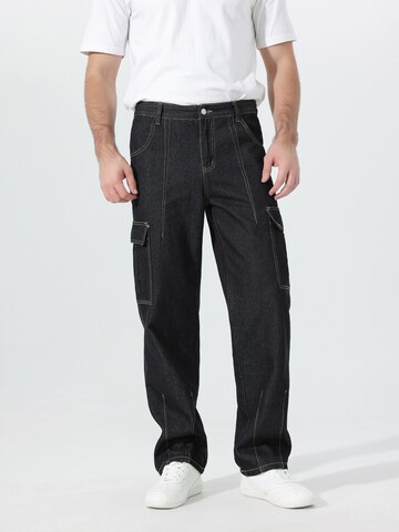 YOUTHUP Loose fit Cargo Jeans 'Weitbein' in Black: front