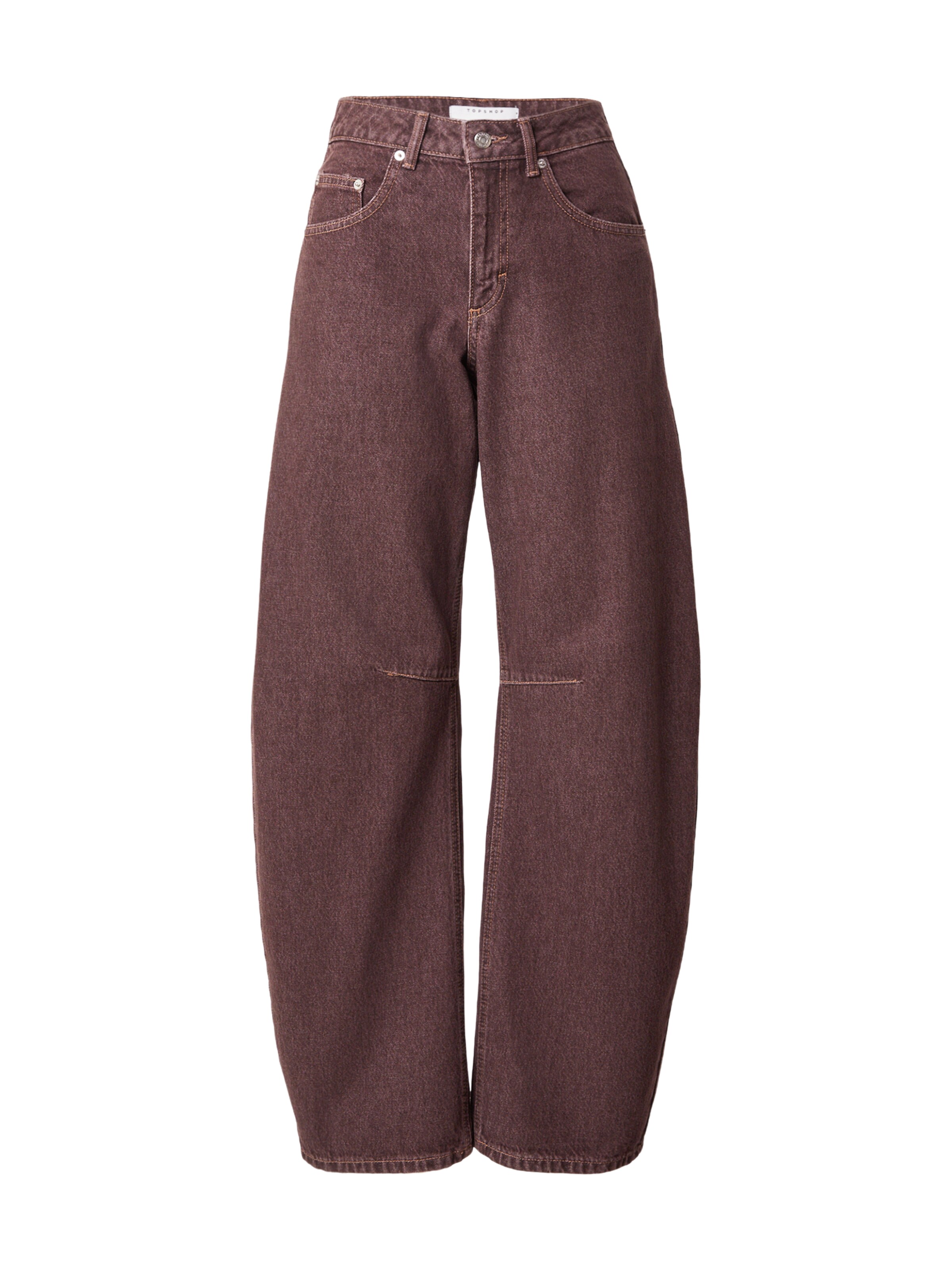 Barrel Jeans di TOPSHOP in marrone: frontale