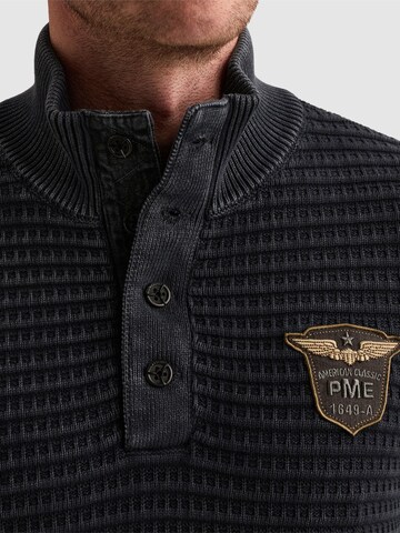 PME Legend Pullover 'Pullover with high collar and stone wash' i blå