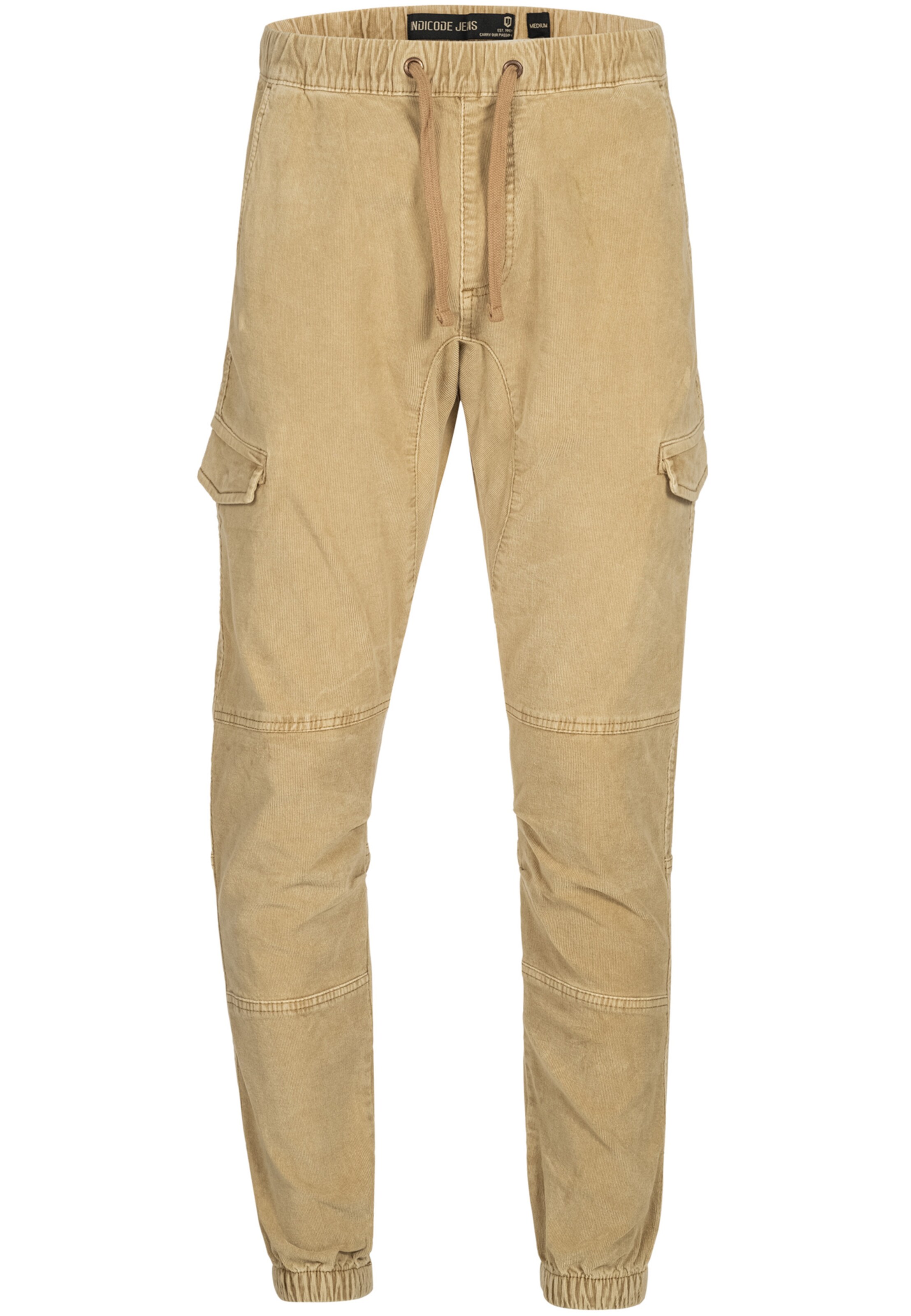 INDICODE JEANS Cargobroek 'Walker' in Beige: voorkant