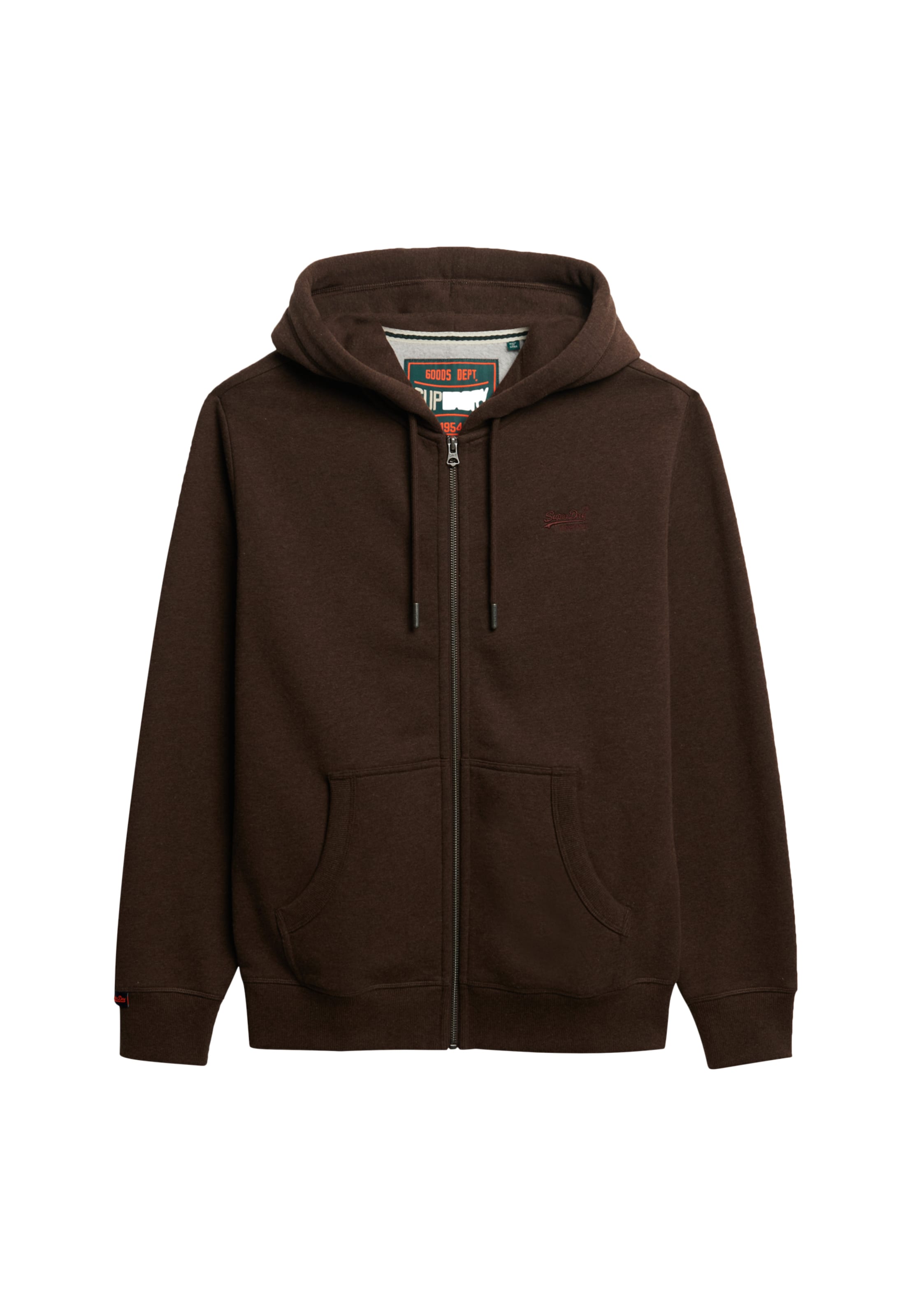Superdry & Co Zip-Up Hoodie in Brown: front