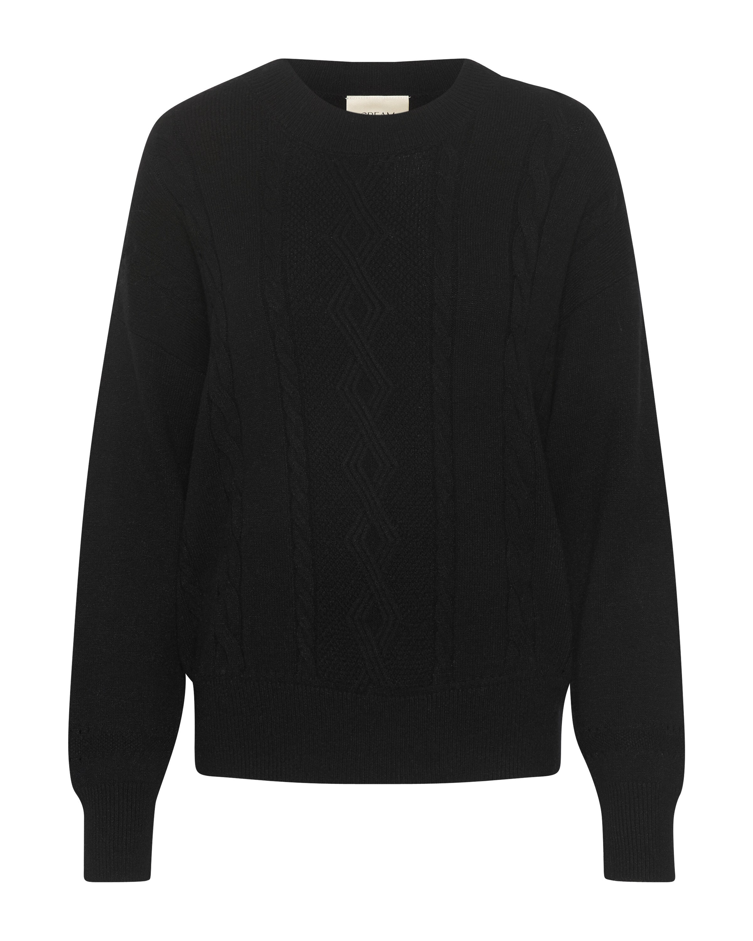 Cream Sweater 'Dela' in Black: front