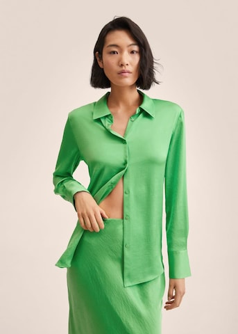 MANGO Blouse in Groen: voorkant