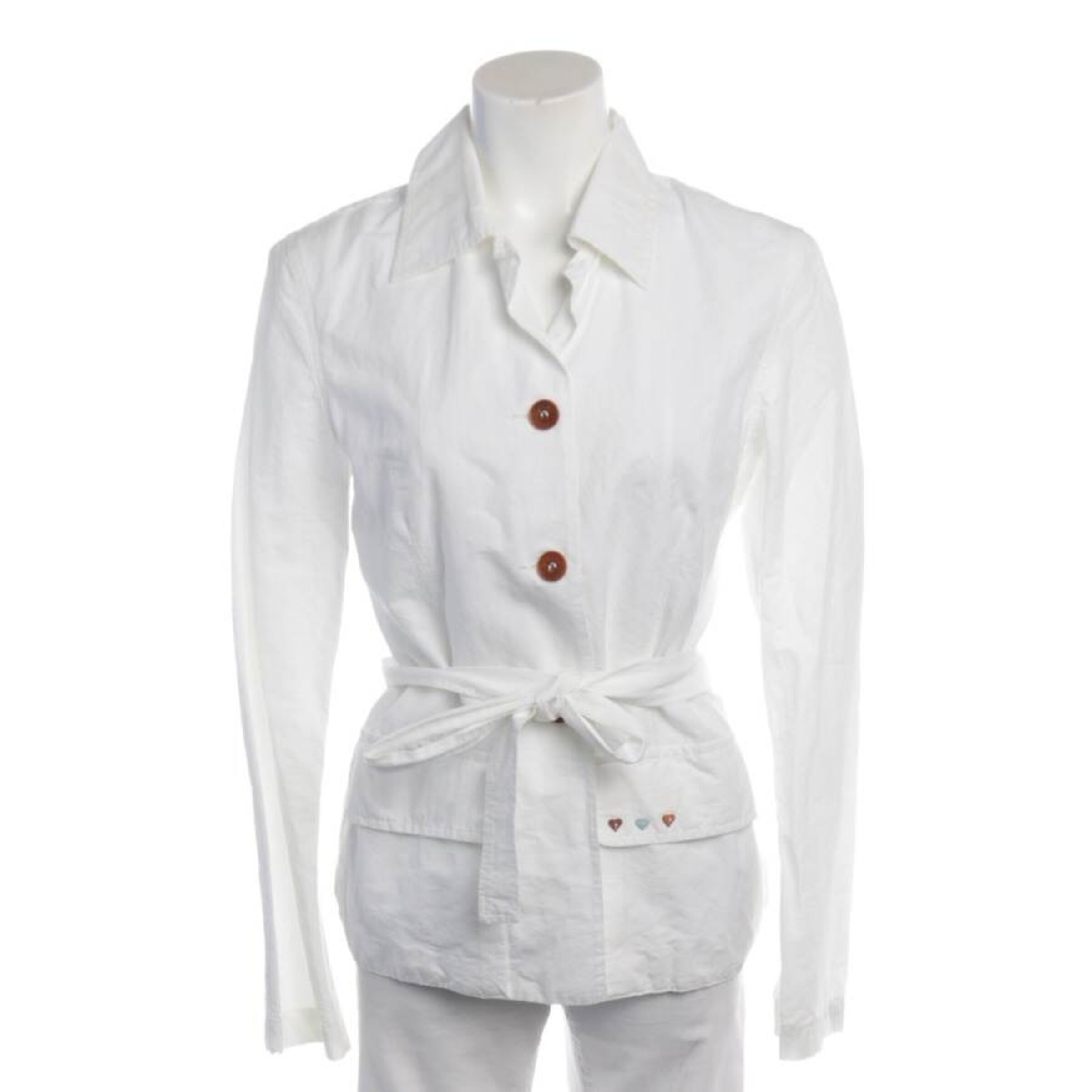 Luis Trenker Bluse / Tunika XXS in Weiß: Vorderseite