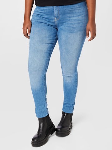 ONLY Carmakoma Skinny Jeggings 'Huba' in Blauw: voorkant