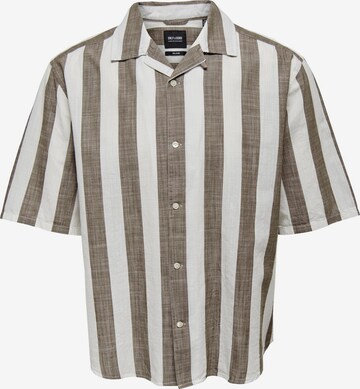 Only & Sons - Camisa 'Tes' em castanho: frente