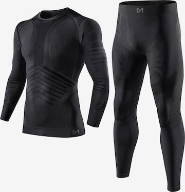 MEETWEE Base Layer 'Seamless Thermal Underwear' in Schwarz: Vorderseite