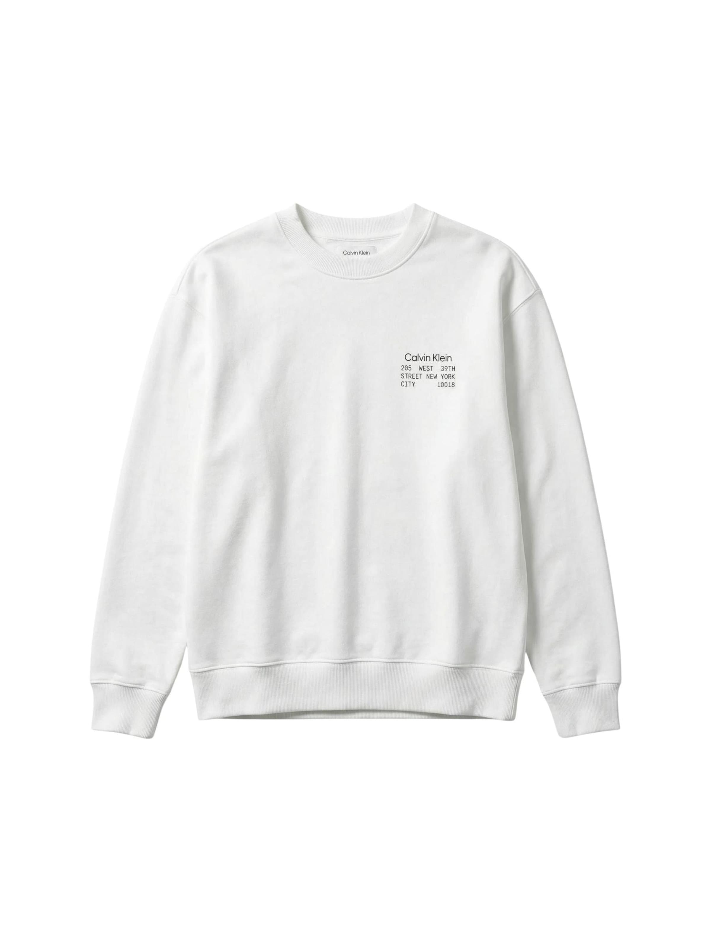 Sweat-shirt 'CALVIN KLEIN FELPA FELPA' Calvin Klein en blanc : devant