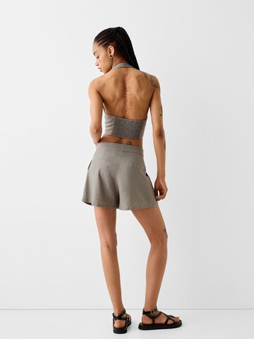 Bershka Regular Veckad byxa i beige