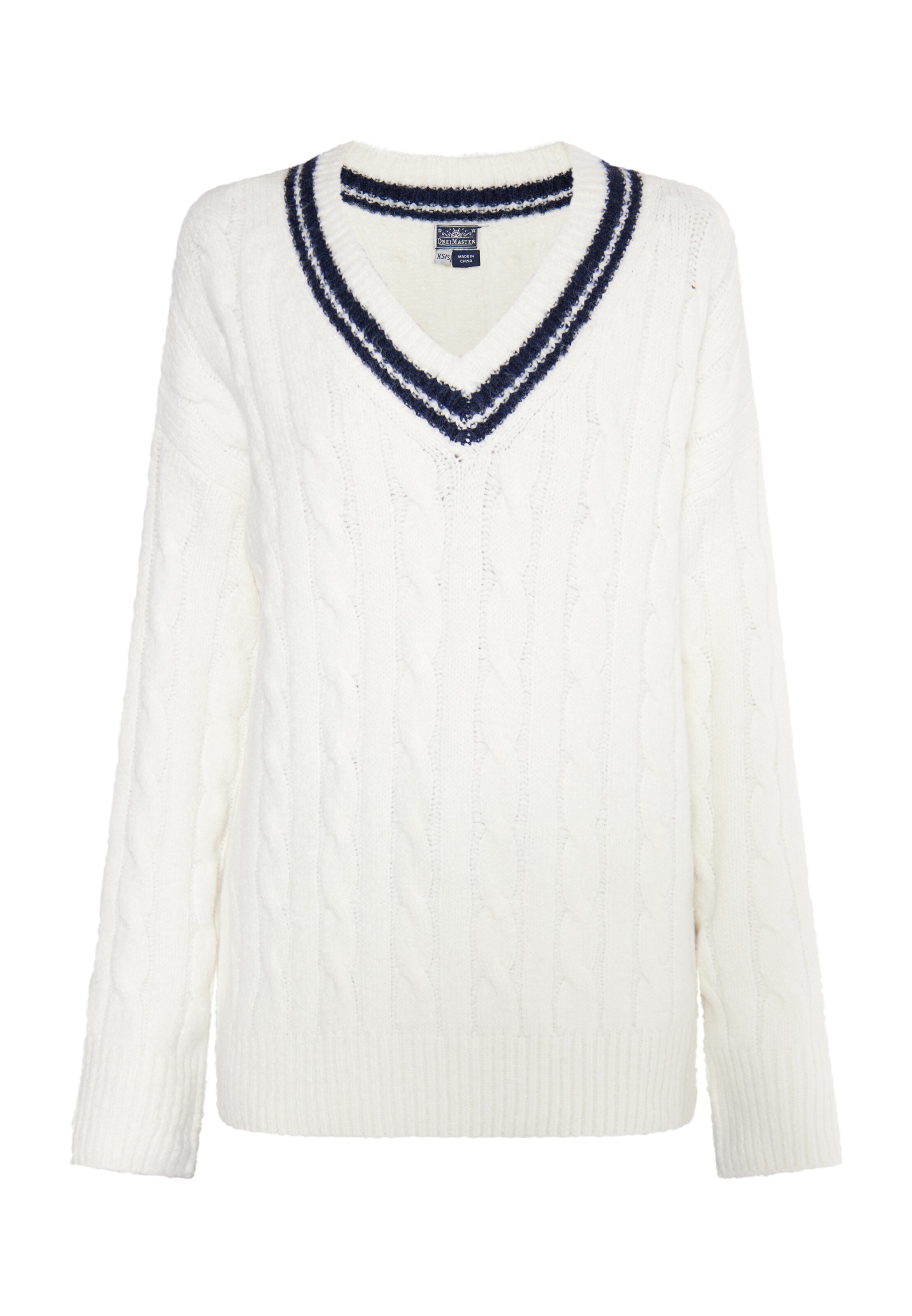 DreiMaster Maritim Trui 'Boundry' in Wit: voorkant