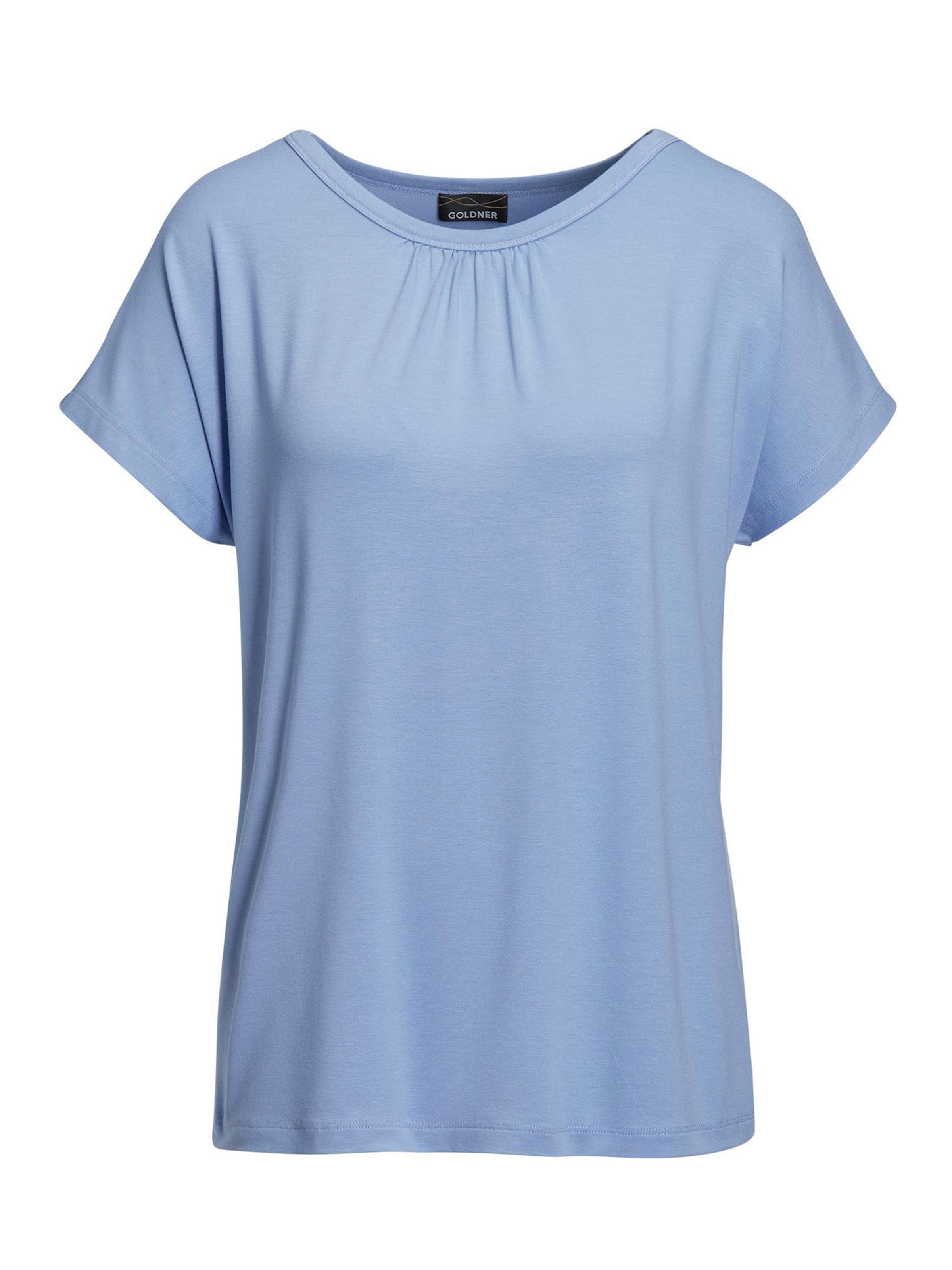 Goldner Shirt in Blau: Vorderseite