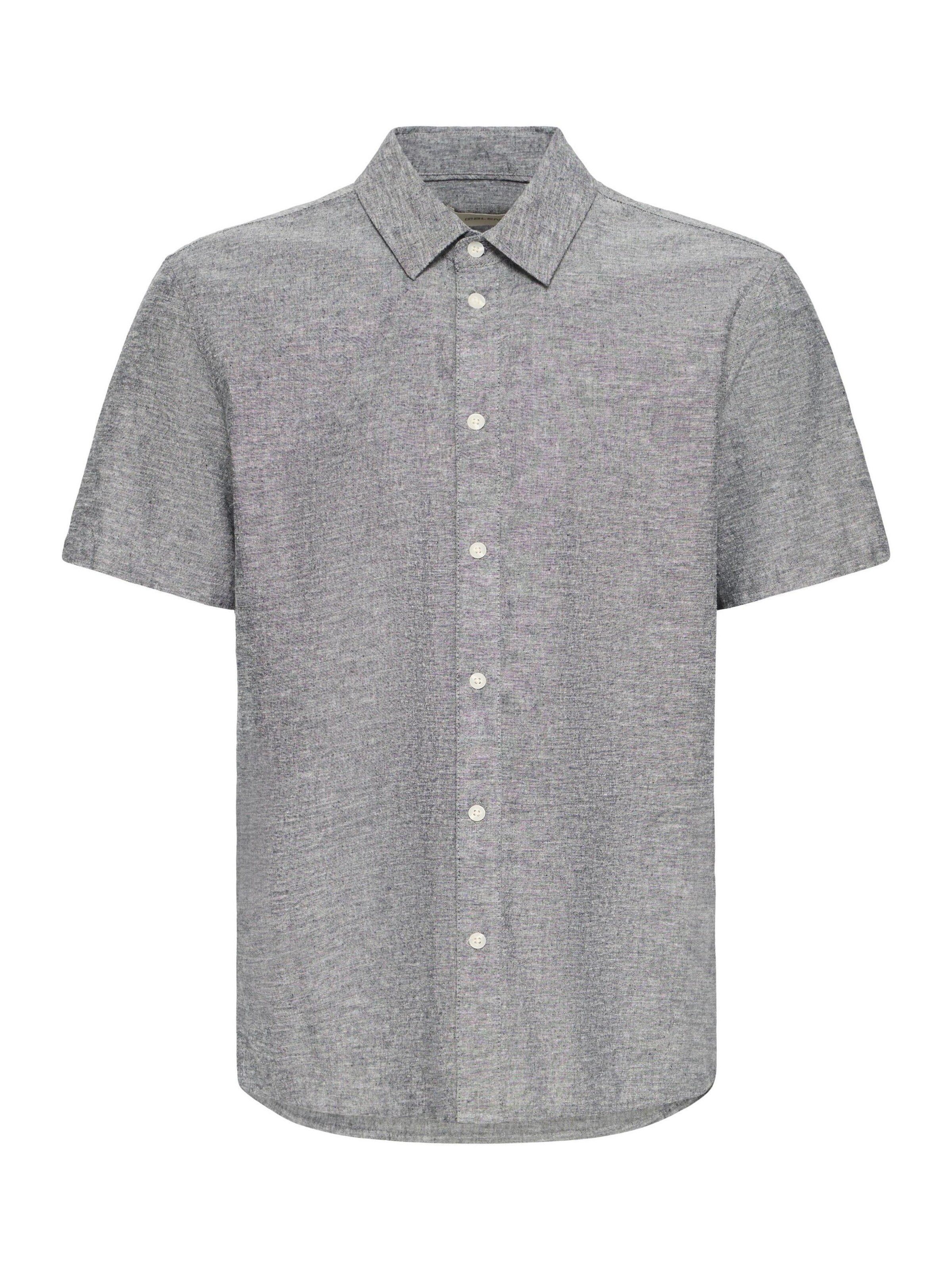 BLEND Button Up Shirt ' BHAban Slub Linen Mix ' in Blue: front