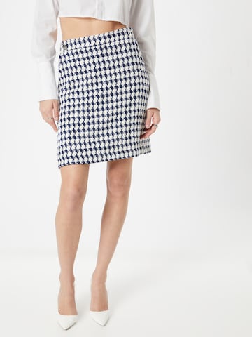 MORE & MORE - Saia 'Houndstooth' em azul: frente