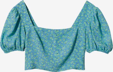 MANGO Blouse 'DAISY' in Blauw: voorkant