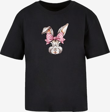 T-shirt 'Cute Bunny Rabbit with Bow' F4NT4STIC en noir : devant