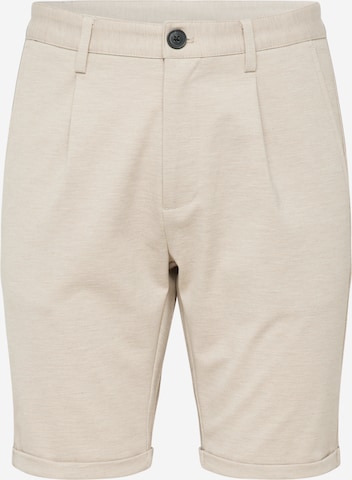 Lindbergh - regular Pantalón plisado 'Superflex' en beige: frente