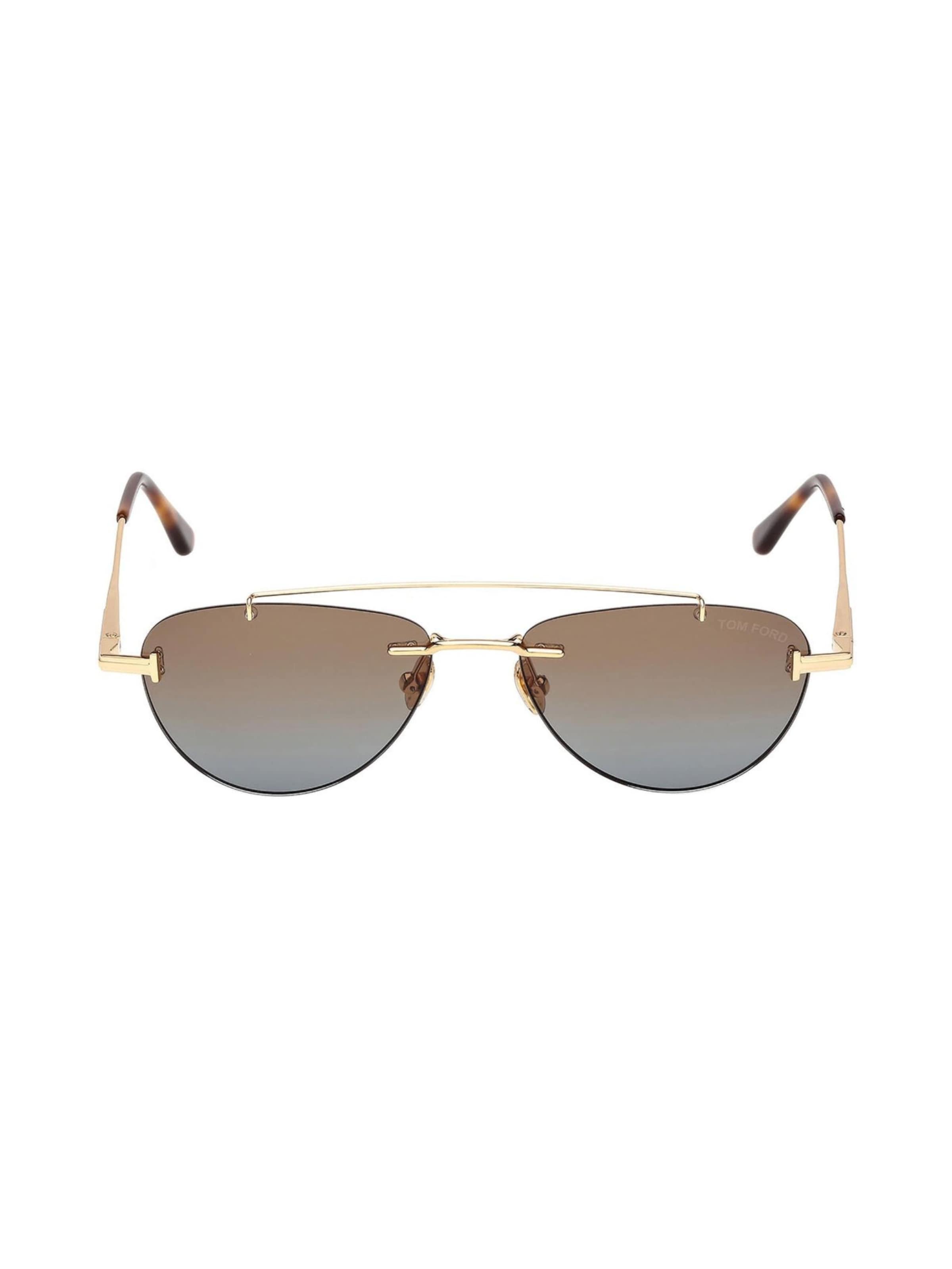 Occhiali da sole di Tom Ford in oro: frontale