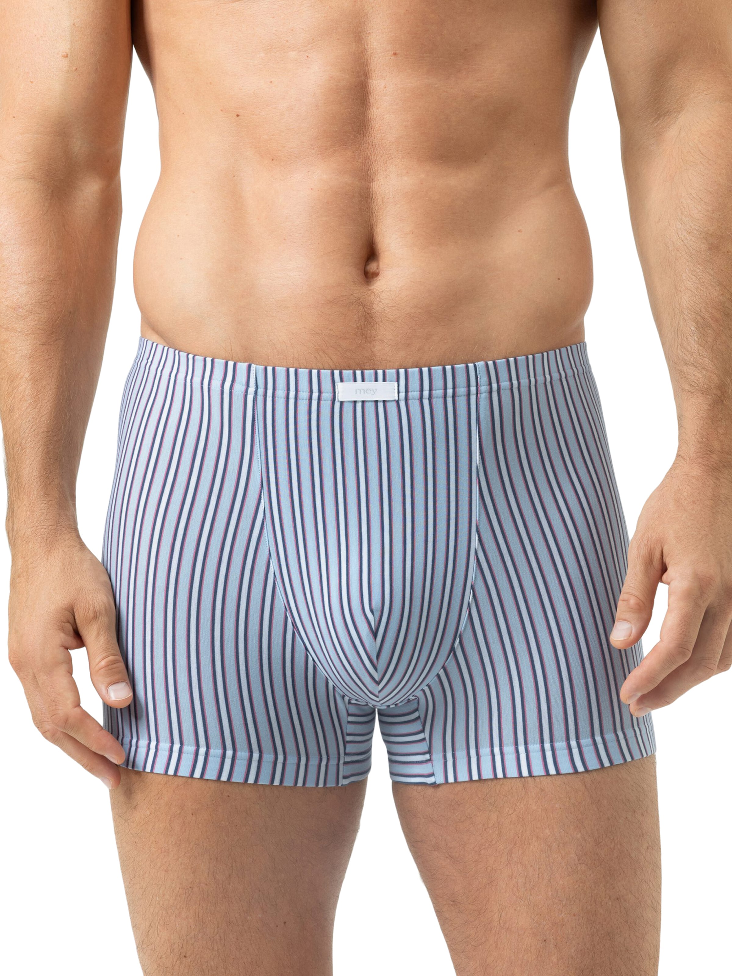 Mey Boxershorts 'Raspberry Stripes' in Blau: Vorderseite