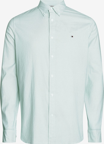 TOMMY HILFIGER Slim fit Overhemd 'FLEX' in Groen: voorkant