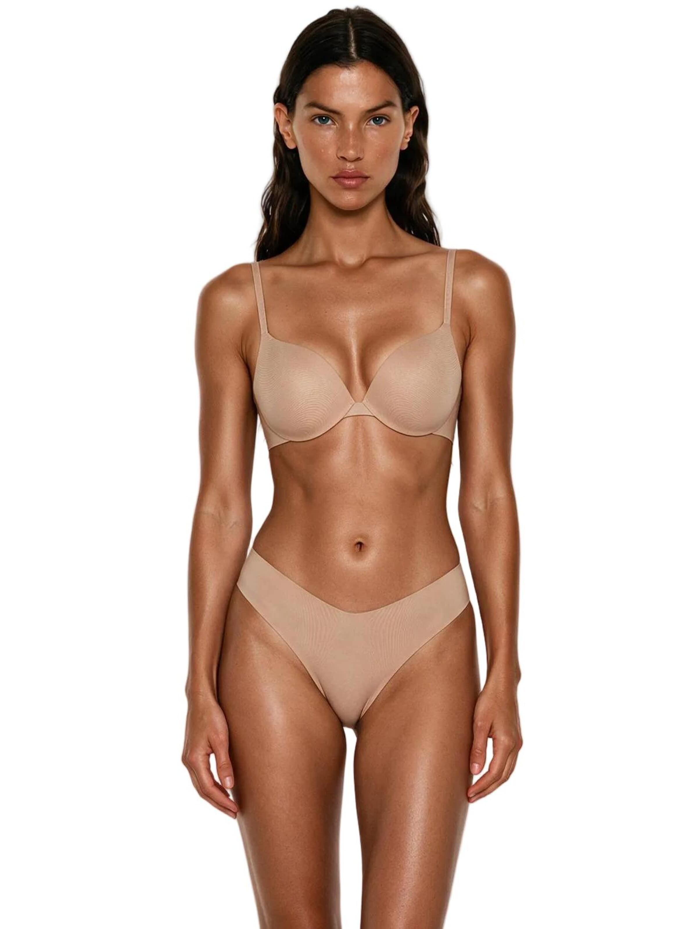 GOD SAVE QUEENS Spodnje hlačke 'Second Skin Thong' | bež barva