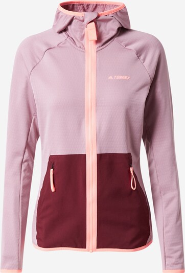 Jachetă  fleece funcțională 'Flooce' adidas Terrex pe mauve / portocaliu somon / roșu cireș, Vizualizare produs