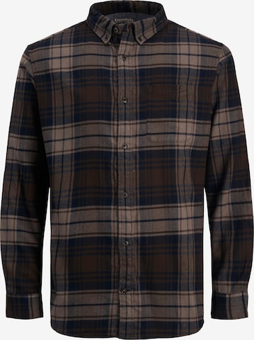 JACK & JONES Regular fit Button Up Shirt 'WILLY' in Brown: front