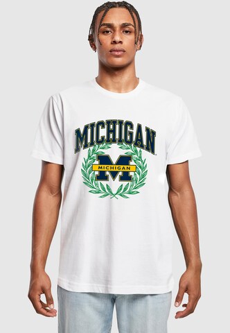 T-Shirt 'Michigan University - Michigan' Merchcode en blanc : devant