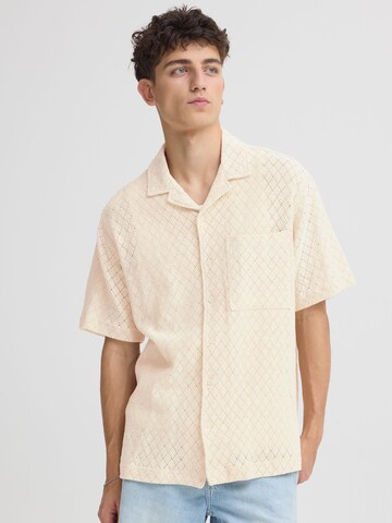 !Solid Comfort fit Overhemd ' SDTeagan ' in Beige