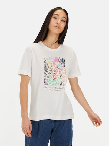 CAMEL ACTIVE T-Shirt mit Print in Weiß: Vorderseite