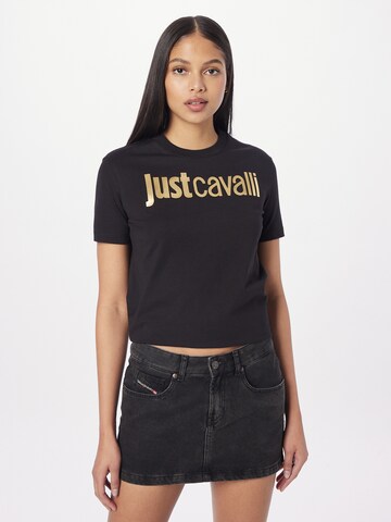 Tricou de la Just Cavalli pe negru: față