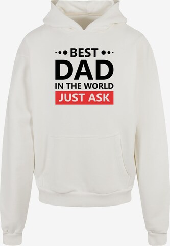 Merchcode Sweatshirt 'Fathers Day - Best Dad, Just Ask' in Rot: predná strana