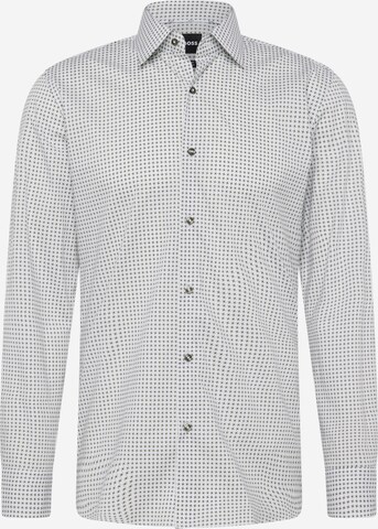 BOSS - Slim Fit Camisa 'HANK' em branco: frente