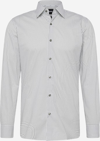 BOSS Black Slim fit Overhemd 'HANK' in Wit: voorkant