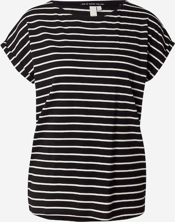 T-shirt QS en noir : devant