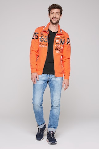 CAMP DAVID - Sudadera con cremallera 'Alaska Ice Tour' en naranja