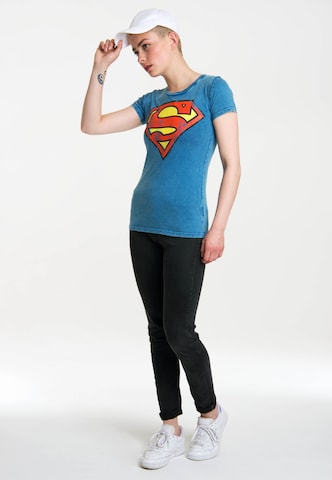 LOGOSHIRT Shirt 'Superman' in Blue