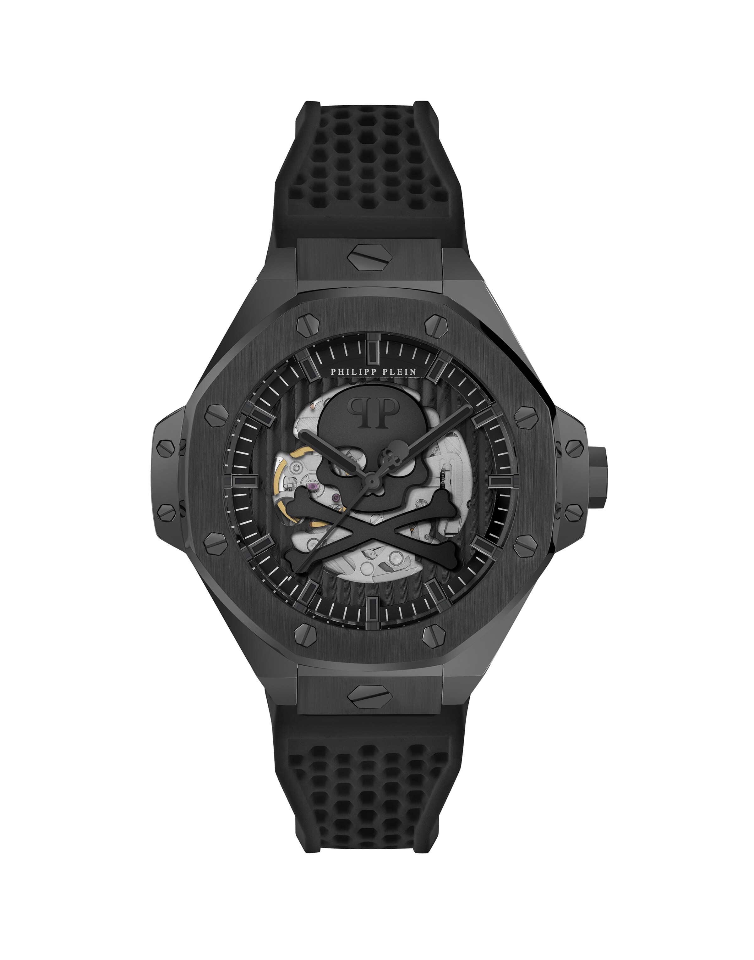 Philipp Plein - Reloj analógico ' Skeleton Royal ' en negro: frente