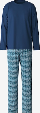 CALIDA Pyjama lang 'Relax Imprint' in Blau: Vorderseite