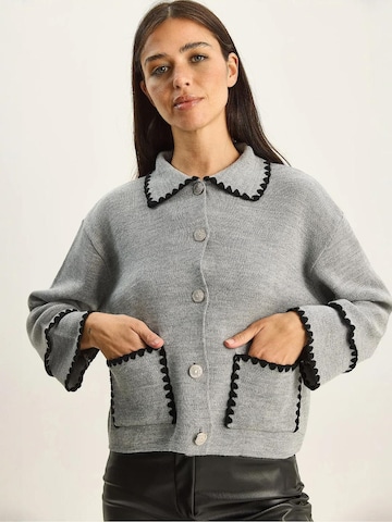 Bianco Lucci Knit cardigan in Grey