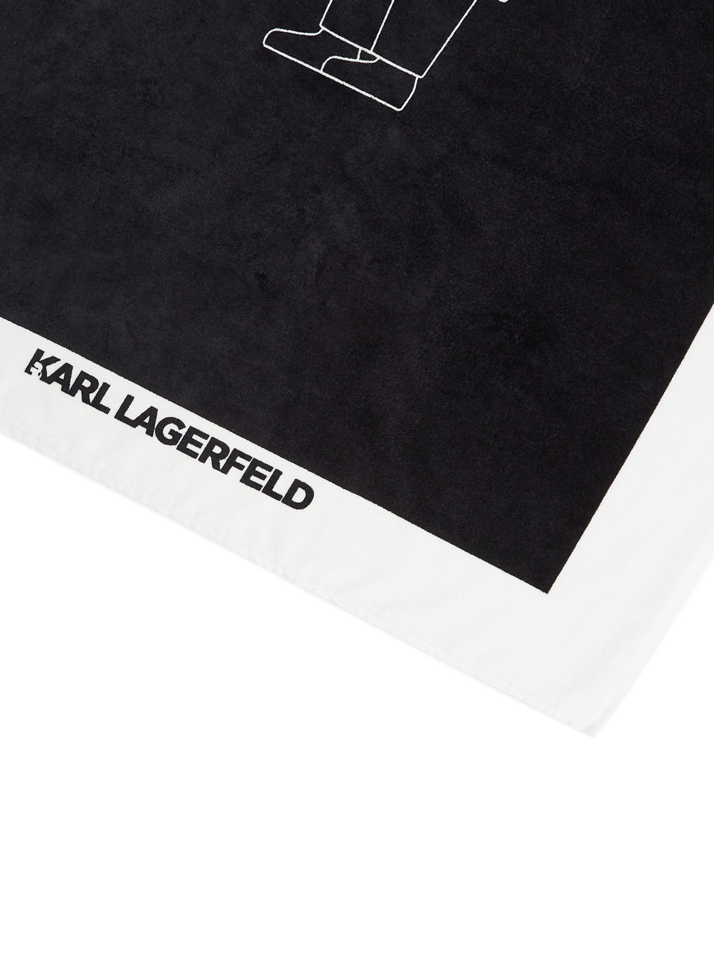 Karl Lagerfeld Handtuch ' Ikon Strandtuch ' in Schwarz